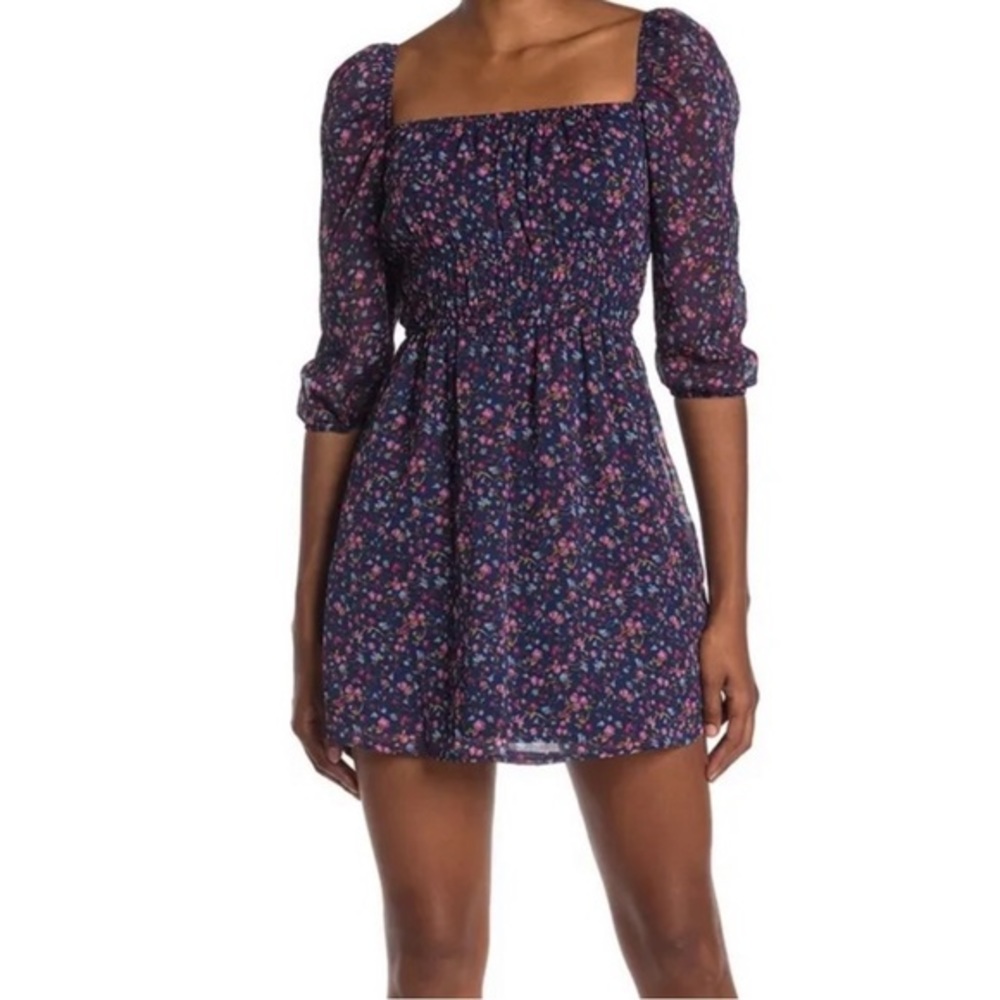 ROW•A | Emma Style Floral 3/4 Cap Sleeve Mini Dress